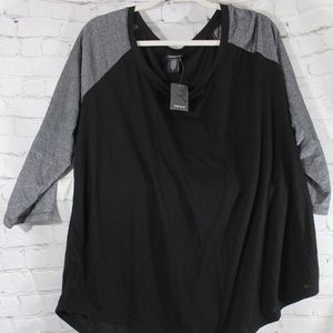 NWT Torrid black Silver Sleeve Dress Shirt sz 2